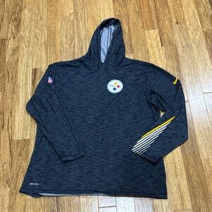 Nike Black Pittsburgh Steelers Hooded Pullover with Yellow Accent